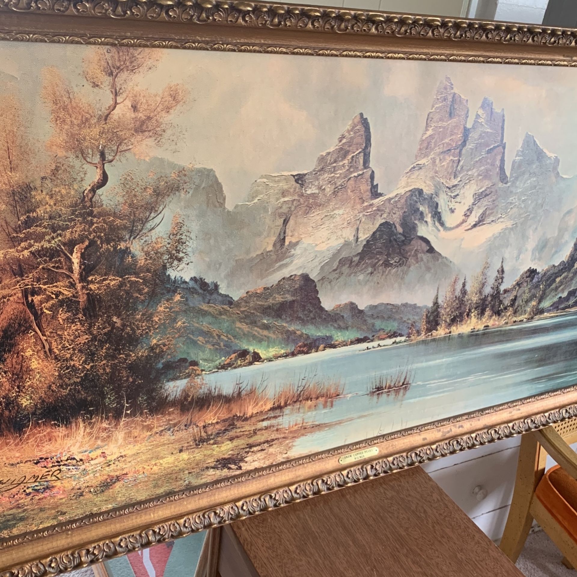 Vintage Wilmer Winde Reproduction “Snow Capped Peaks”. 1970’s. On SALE NOW. JUST REDUCED