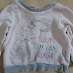 Baby Gap Happy As Can Beagle Peanuts Snoopy Sweatshirt 18-24 Months 