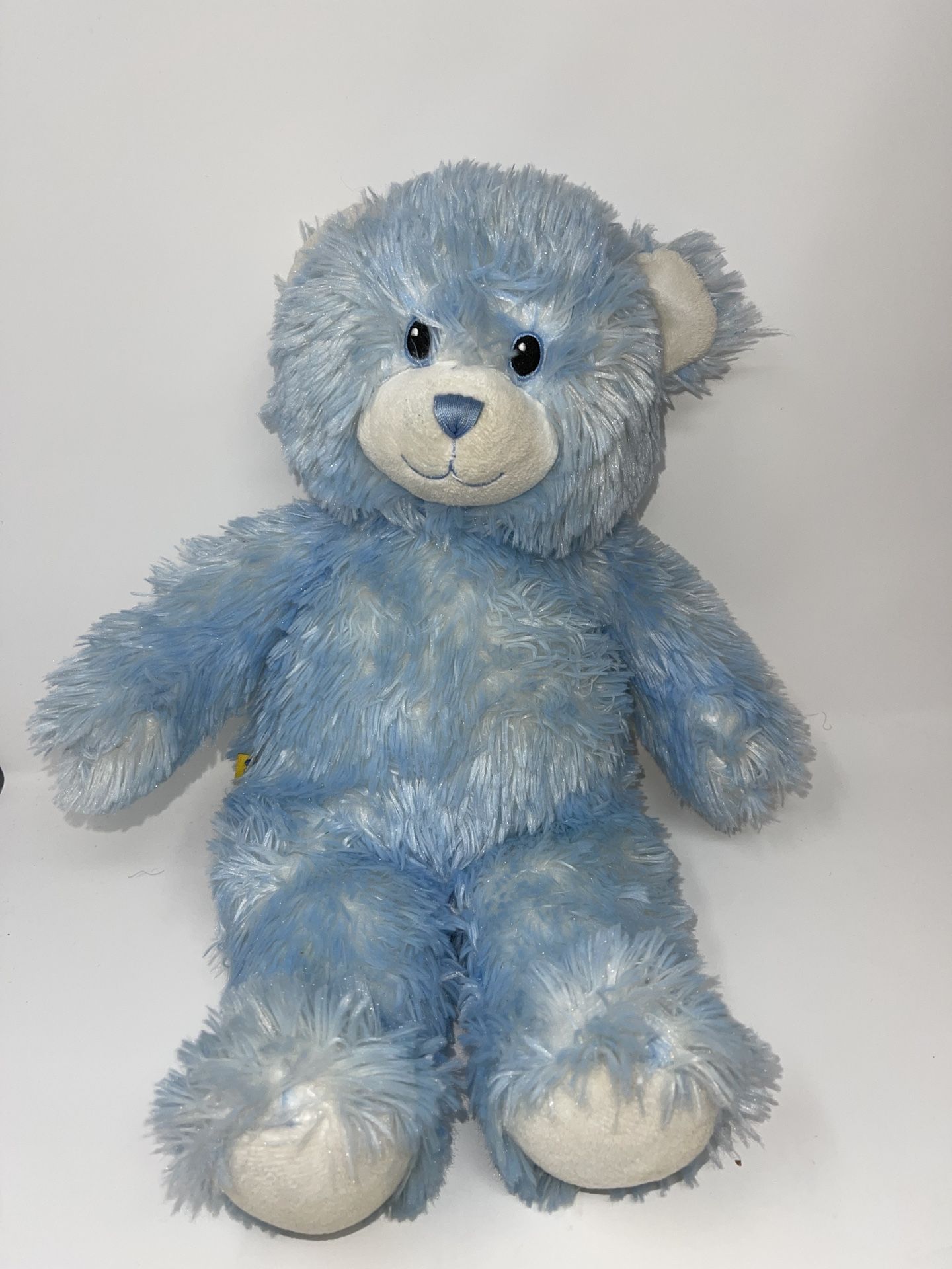 Build A Bear 15” Teddy Bear Blue Toy Blue Nose And Blue Eyes 