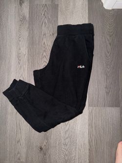 Women’s Black Joggers Bundle - 2 Pairs (Fila & Cozy Fleece) - Size L