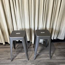 24” Metal Bar Stools – Set of 2