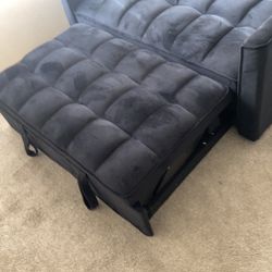 Black Pullout Couch (has Wheels)
