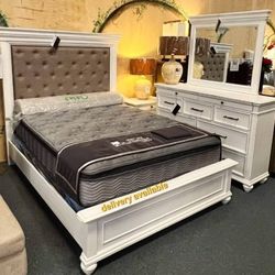 ▪︎ Kanwyn Whitewash Panel Beddroomset/Queen&King Size Available/Ask For A Discount Code ♥️, Household,  Home Decor 