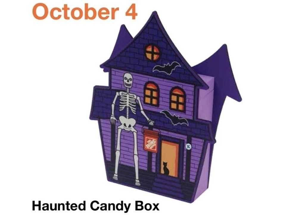 Home Depot Haunted House Candy Box Kids Workshop Kit Pin Included October 2025 Fun NEW