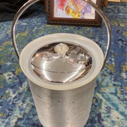 1960’s KROMEX Aluminum & Stainless Steel Insulated Ice Bucket With Tongs