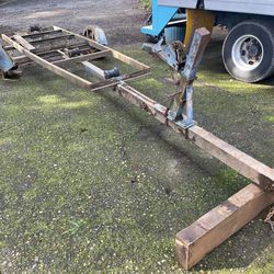 FREE 18’ Project! Vintage Long Steel Boat Sport Trailer with Winch (or Scrap/Salvage)