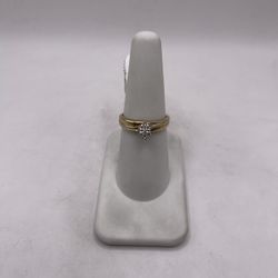 10kt Dual-Tone Gold Diamond Engagement Style Ring 