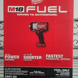 MILWAUKEE M18 FUEL 1/2" HIGH TORQUE! NEW FACTORY SEALED! $190 FIRM👈