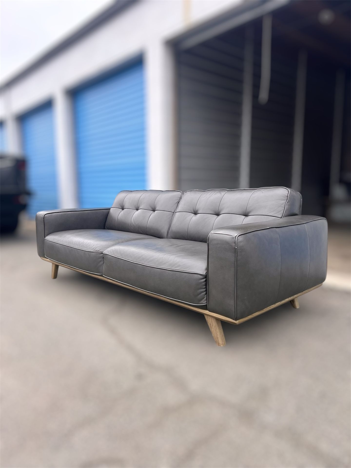 Mid Century Modern Leather Sofa Delivery Available