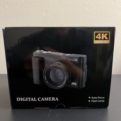 4K Digital Camera for Photography Autofocus, Upgraded 48MP Vlogging Camera for YouTube with SD Card, 3" 180 Flip Screen Compact Travel Camera with 16X