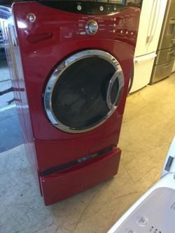 GE red front load washer