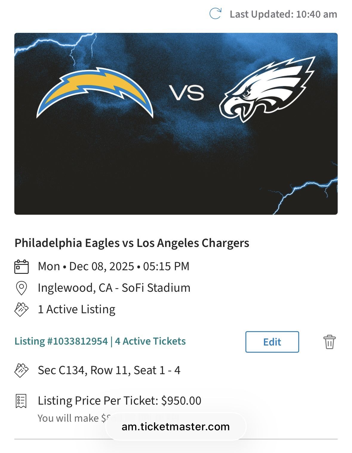 Monday Night Football Tickets 