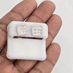 925 Sterling Silver Moissanite Diamond Stud Earring 