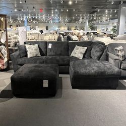 Grey 2PC Chaise Sectional Couch