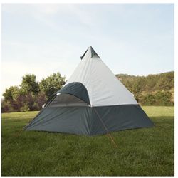 Ozark Trail 7-Person 1-Room Teepee Tent, with Vented Rear Window, Green