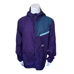 Quicksilver Summit Line Windbreaker Size XXL Purple Packable