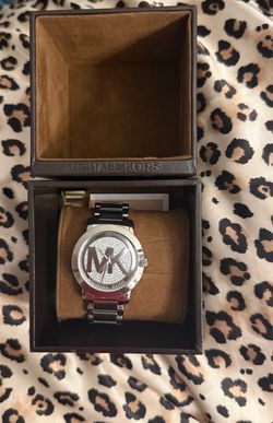 Michael Kors MK3375 Gold Tone Crystal Pavé Logo Watch Stainless Steel Bracelet