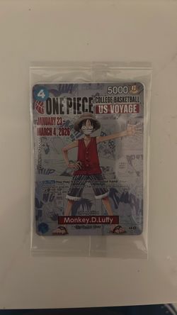 One piece monkey d luffy card.  Sealed.  Rutgers basketball special edition