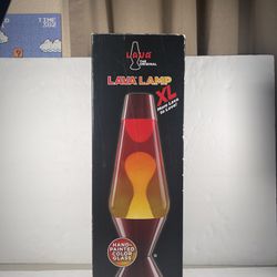 Lava The Original Lava Light Lamp 3 Tone Yellow Orange Red Hand Painted Glass