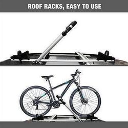New Upright Roof Mount Bike Rack Aluminum Bicycle Carrier for Roof Racks with Locking System for Car