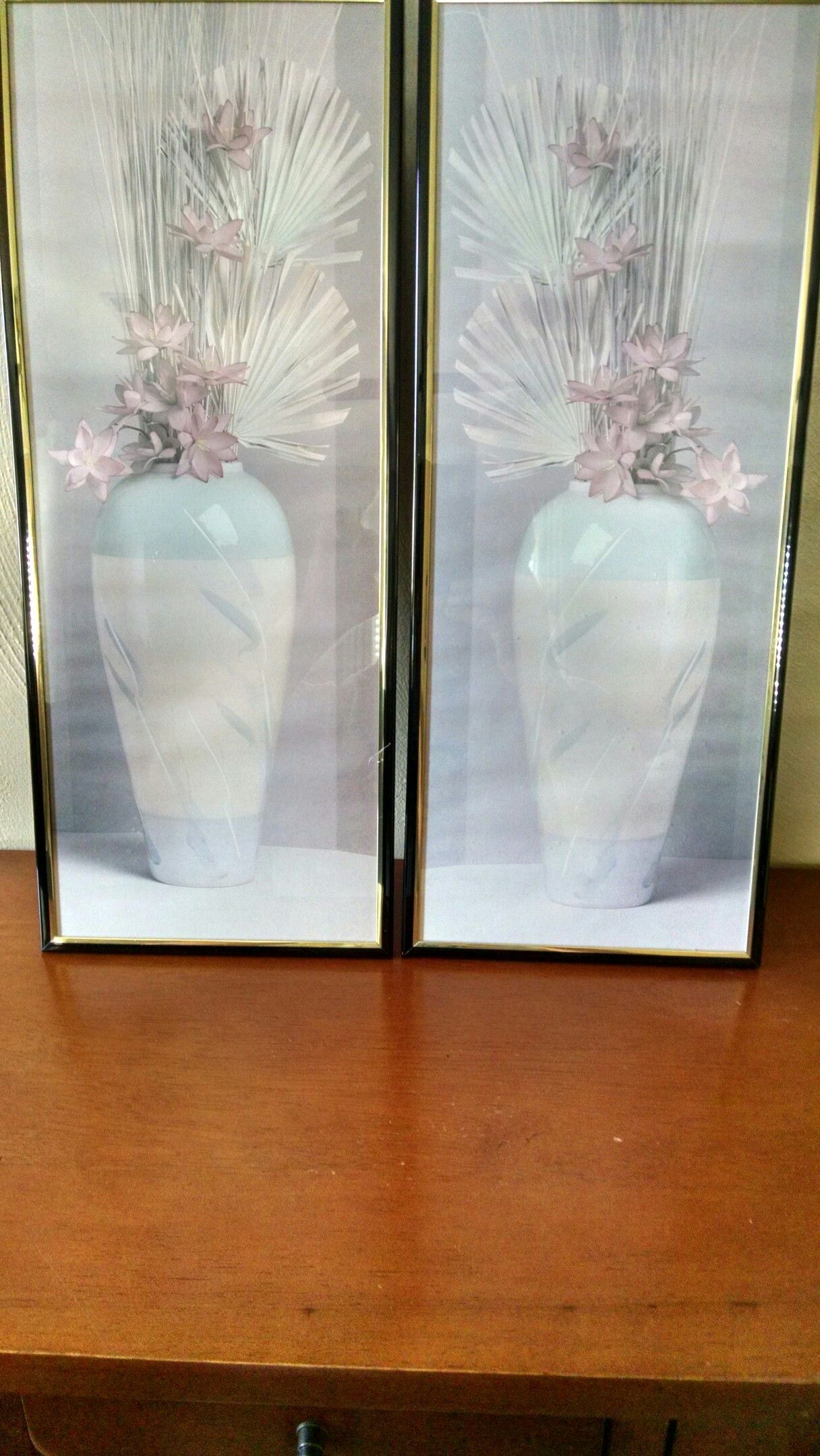 (2) 20" by 8" Wall Decor With Black & Gold Trim