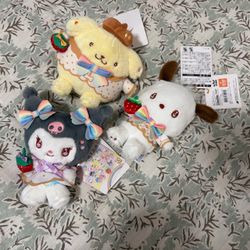 Sanrio 30th Anniversary Rainbow Plush Pendants