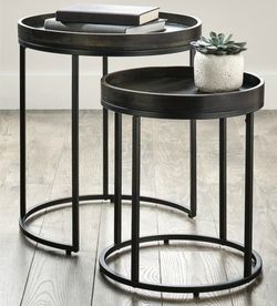 Better Homes & Gardens Tray Top Nesting Tables, Set of 2, Dark Walnut NEW IN BOX