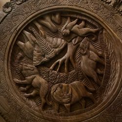 Hand carved Safari table