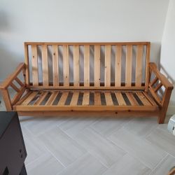 Solid Wood Full Size Futon Frame Free Mattress and Cover