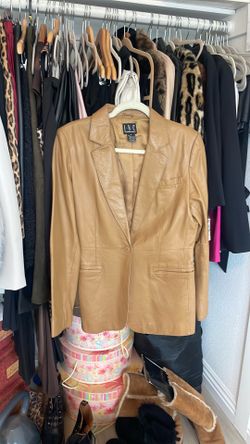 INC Leather Tan Jacket