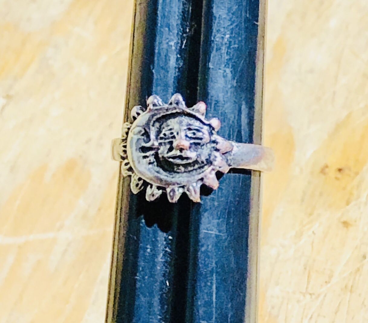 Moon And Sun Aztec Ring Size 6.75