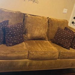 Living Room Set Sofa , Loveseat, Two Single Seat, Curtains, Wall Art Paint picture