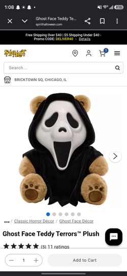 Teddy Terror Ghost Face bear
