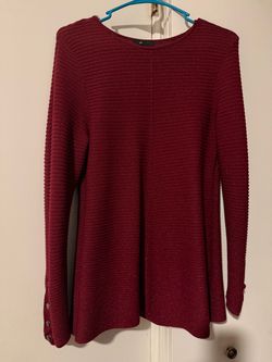 Red Ribbed Knit Sweater