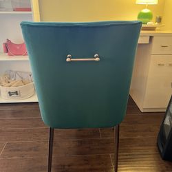 Velvet Green And Gold Chair 