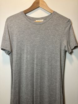 Kindom Gray Heathered Cotton Stretch T-Shirt Maxi Dress Short Sleeve Size XS