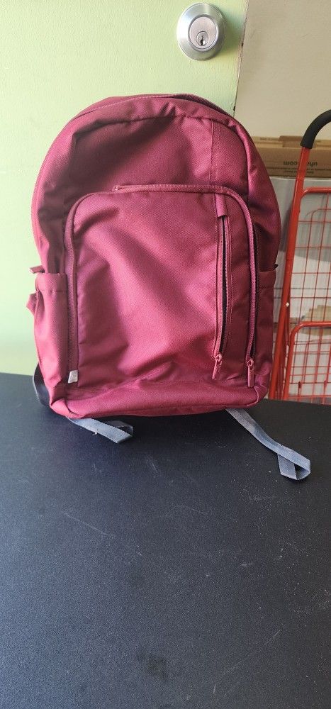 Flat Top Basic Red Backpack Made by Design Everyday Carry-On Backpack NEW