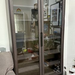 Glass door wood cabinet