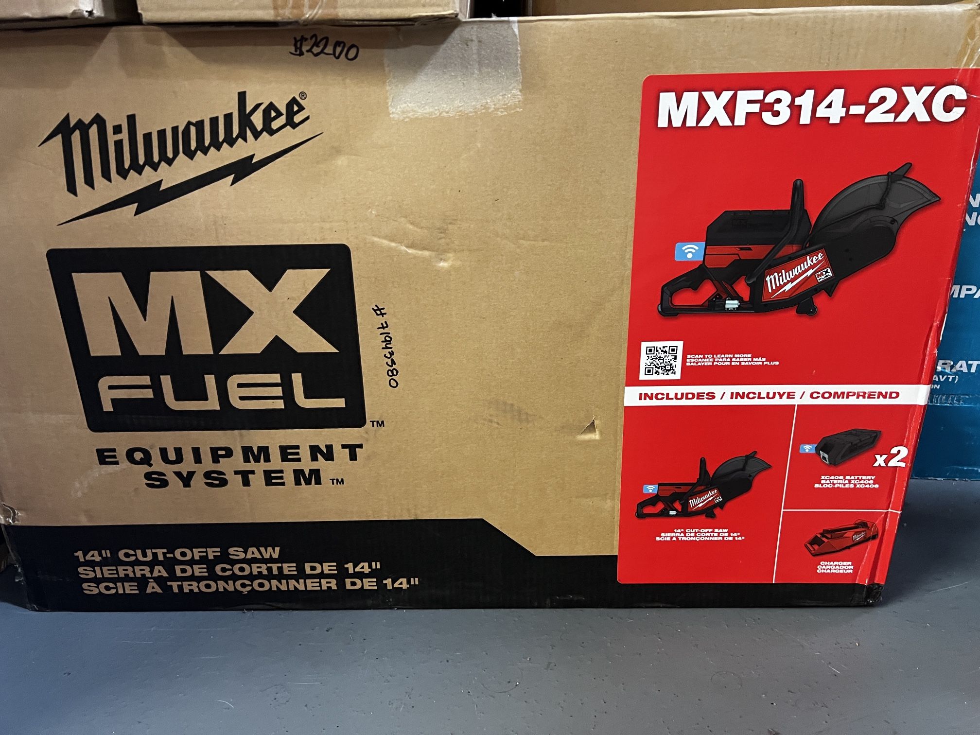 Milwaukee MX FUEL Lithium-Ion Cordless 14 in. Cut Off Saw Kit with (2) Batteries and Charger