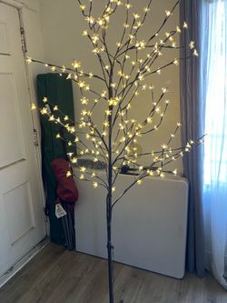Lampara con luces de flores