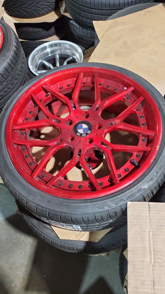 3piece Custom Wheels 20s BMW 20x8.5 30  20x10 35 5x120 Candy Red E60 F30 M5 M6 M3 5series 535i 335i