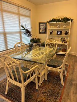 Ficks Reed dining set and baker's rack