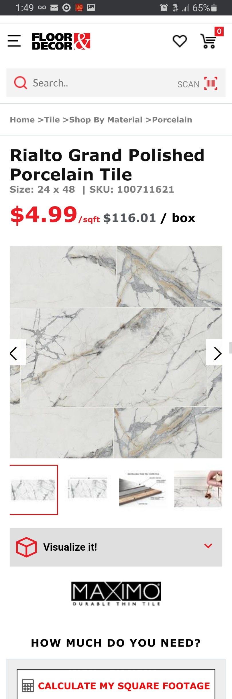 Rialto Grand Polished Porcelain Tile 24x48