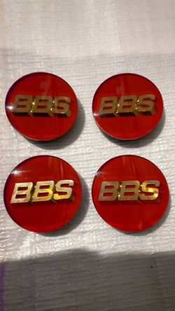 BBS Japan 70mm “3 Prong” Red/Gold Caps