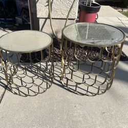 2 Gold Accent Tables 