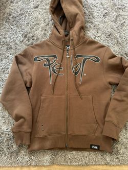 Felt zip Hoodie Brown small