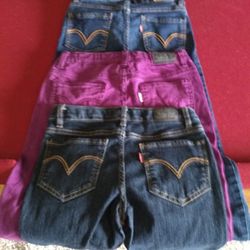 3 Pairs Of Levi's Girls Size 10R