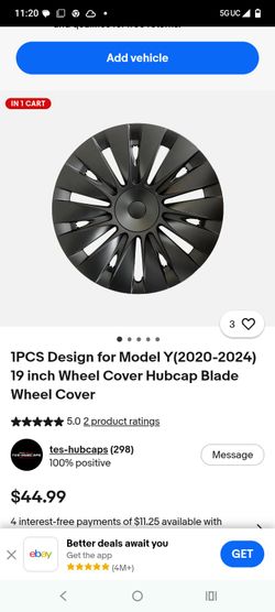 4 Pcs Model Tesla Y (2020 2024) 19 Inch Wheel Cover Hubcap Blade
