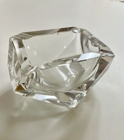 Vintage Mid-Century Modern Faceted CrystalAshtray Please Read Description 