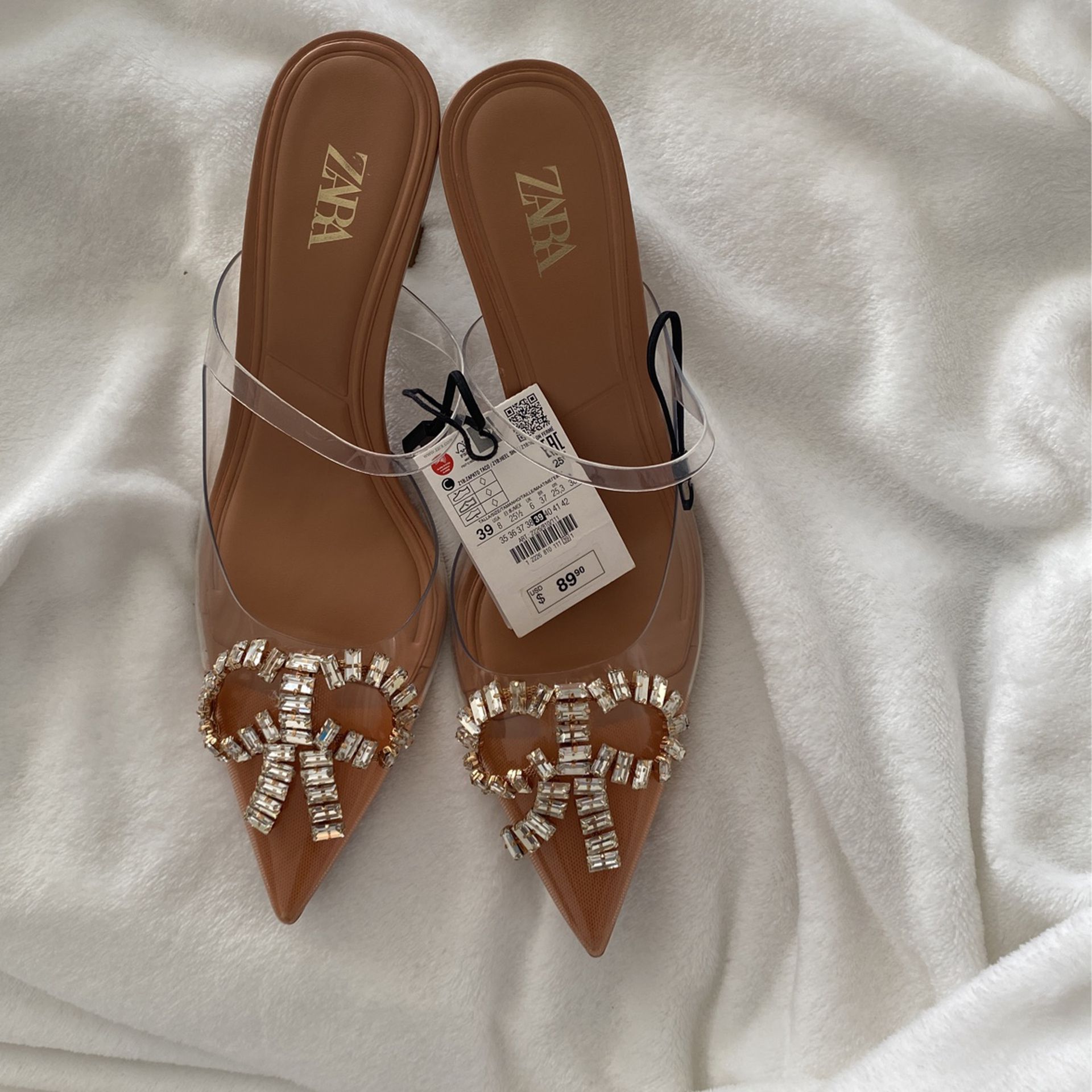Zara Clear Rhinestone Heels